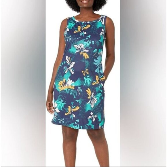 Columbia Womens Plus 3X Floral Sleeveless Dress Omni Wick Chill River Print - Picture 1 of 10